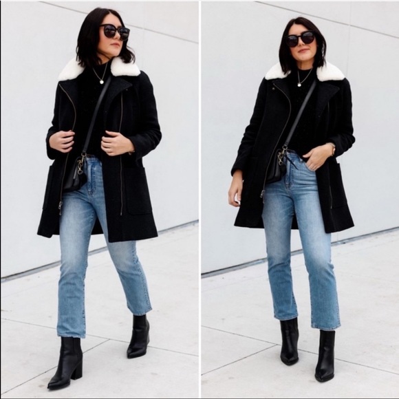 Madewell Eldridge Zip Coat Sherpa Collar Size small - Picture 4 of 16